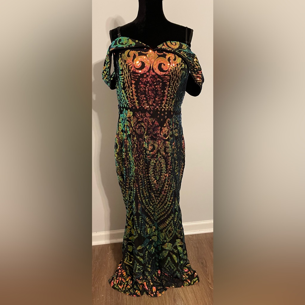 Faeriesty Sequined Multicolor Gown